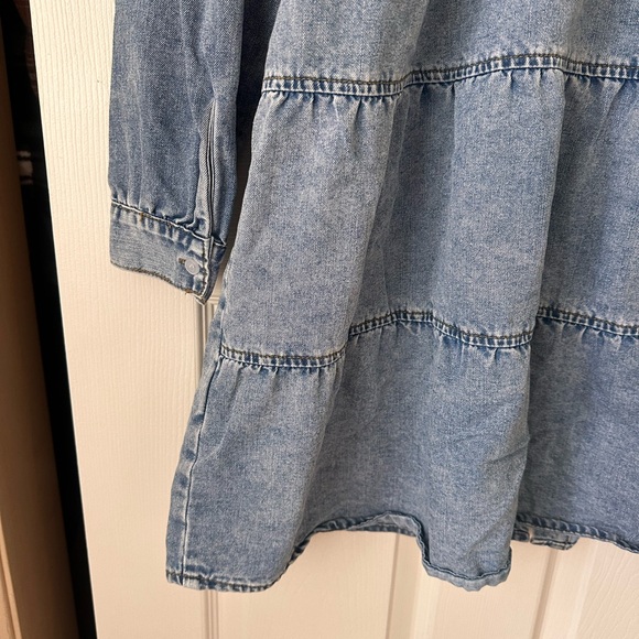 Womens Denim Long Sleeve Dress - Picture 7 of 9